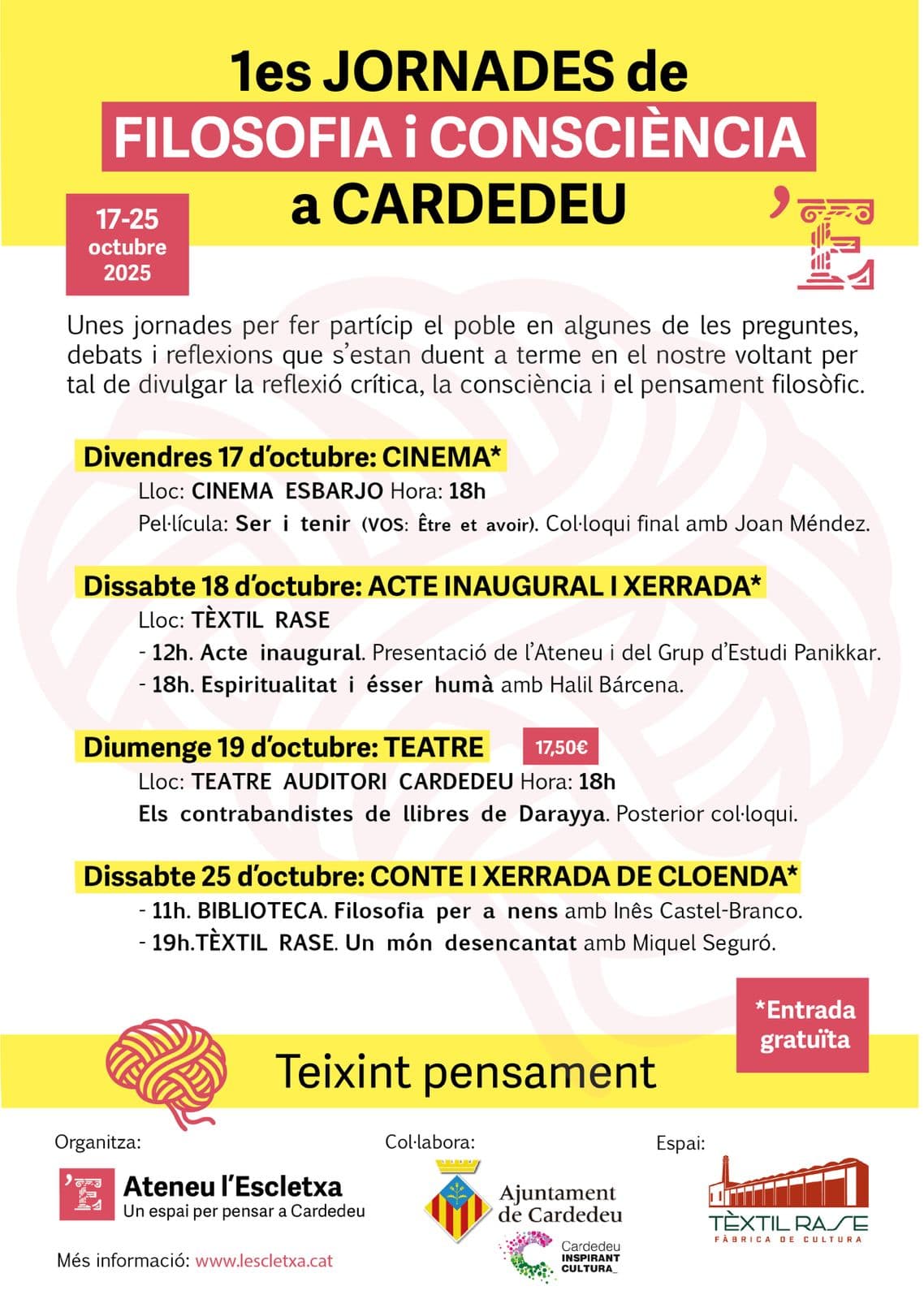 1es Jornades de Filosofia i Consciència a Cardedeu