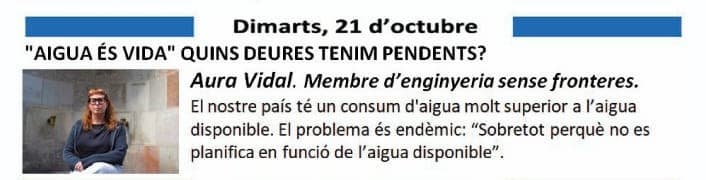 "AIGUA ÉS VIDA" QUINS DEURES TENIM PENDENTS?